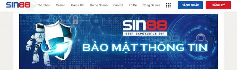 Bảo mật thông tin về chúng tôi tại nhà cái Sin88